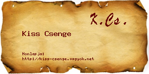 Kiss Csenge névjegykártya